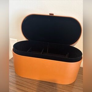 Dyson Airwrap Presentation Storage Case Brown Copper Tan Leather CASE ONLY Read